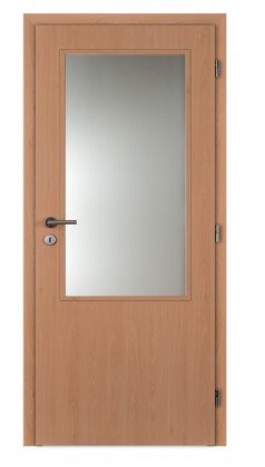 DVEŘE BUK 80 2/3 P folie, BB zámek, sklo kůra čistá