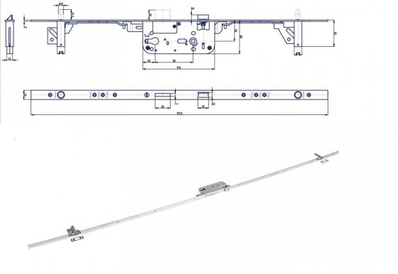 HOBES K 119 zámek tříbodový PZ zinek bílý