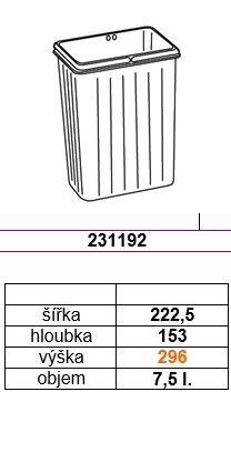 GOLLINUCCI Příslušenství náhradní koš pro Sistema 900 a Linea 580 1x7,5l šedá