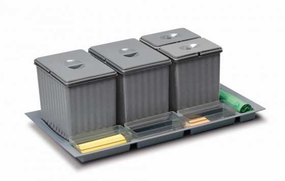 GOLLINUCCI Sorter Sistema 906 900mm 2x14l+2x6,5l šedá