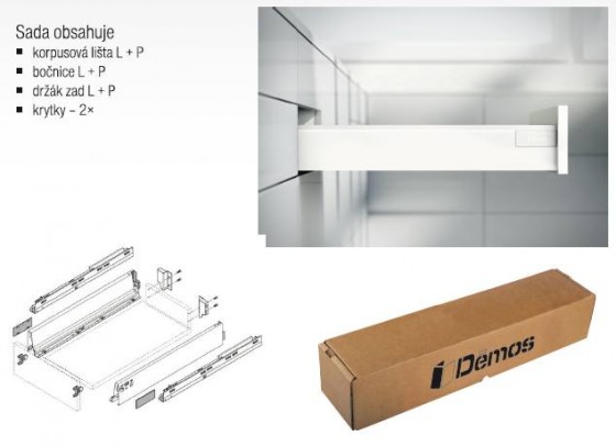 BLUM sada Antaro, zásuvka M 650mm/65 kg, Blumotion/TOB, šedá