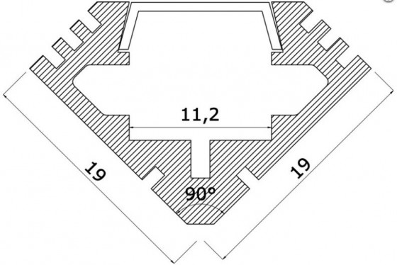 AL profil LED 45 alu anodovaný 2000mm