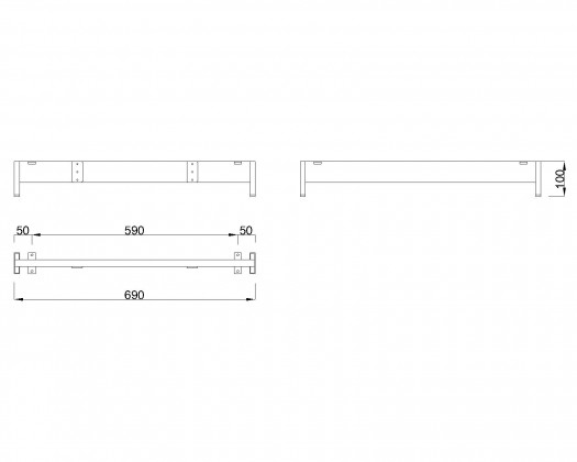 MILADESIGN podnož nízká Mobilar M6207-K stříbrná