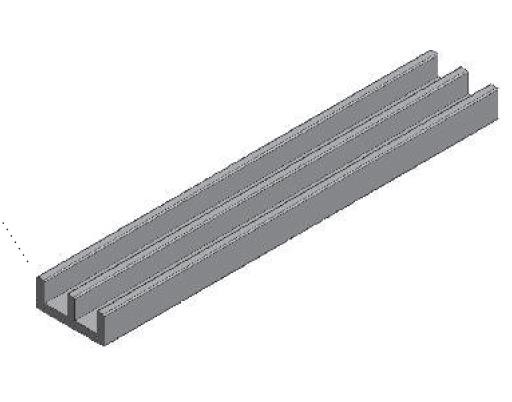 Profil na sklo spodní 2m bílá