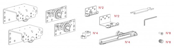 TERNO Base 28-sada kování 2 křídla 60kg s tlumením