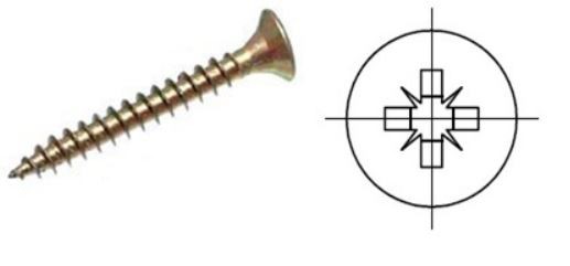 StrongFix Vrut PZ 3,5x60 zápustná hlava žlutý zinek PZ2