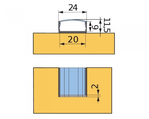 StrongLumio krycí lišta pro LED profil Fanto, 2000mm matná