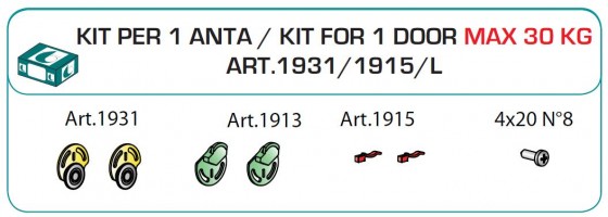 TERNO Dama sada kování pro vložené dřevěné dveře 30kg