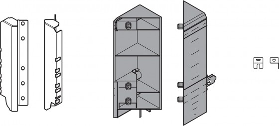 BLUM ZSF.345E.D1 Space Corner Antaro D pevné šedé