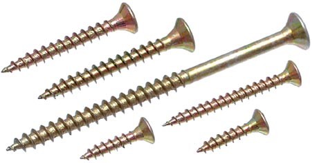 Vrut PZ 6x45 zápustná hlava zinek žlutý PZ3