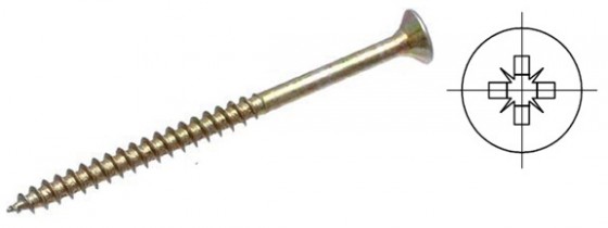 StrongFix Vrut PZ 4,5x80/50mm zápustná hlava zinek žlutý částečný závit