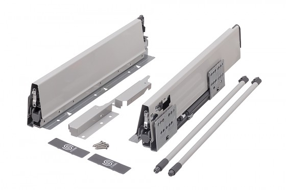 StrongBox zásuvka H204/450mm, reling kulatý horní, šedá