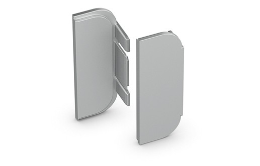 HETTICH 9210140 Koncovky k úchytkové liště Canis C, levá+pravá, stříbrná