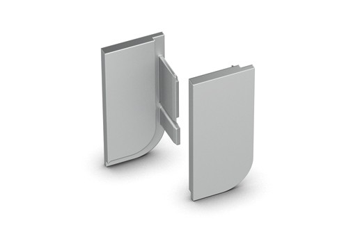 HETTICH 9210126 Koncovky k úchytkové liště Canis L, levá+pravá, stříbrná