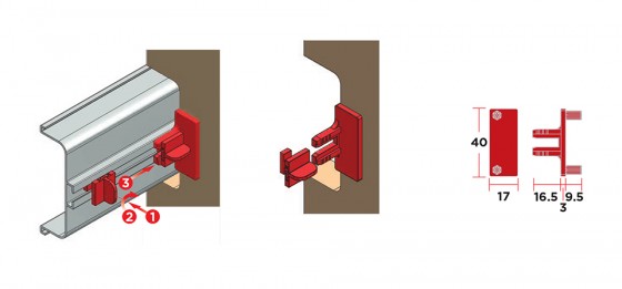 TULIP Gola sada 2 příchytů + trny pro J + C profily