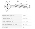 SPAX vrut 8x280/80mm zápustná hlava TXS,W,4C MH částečný závit