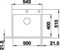 BLANCO 524111 Dřez Subline 500-IF/A InFino s táhlem Silgranit PuraDur antracit