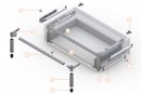 BLUM Z95.4100 Space Step, sada 410mm, tmavě šedá OG