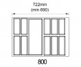 K-BLUM Legrabox M 500 mm/40 kg,šedá,vrut+příb. Classico Kristall 80 (722x474)