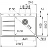 FRANKE Dřez CNG 611-78 TL/7 780x500mm kašmír