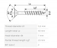 SPAX vrut 3,5x40/23mm zápustná hlava PZ W 4C MH částečný závit