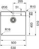 FRANKE Dřez MRX 210/610-50 TL 530x510mm nerez