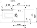 FRANKE Dřez UBG 611-86 860x500mm černá matná