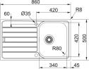 FRANKE Dřez SKX 611-86 860x500mm nerez
