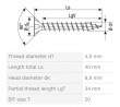 SPAX vrut 4,5x40 zápustná hlava TXS, W, 4C MH