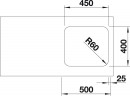 BLANCO 518203 Dřez Supra 450-U bez táhla nerez kartáčovaná