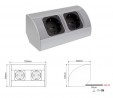 DL dvojzásuvka Schuko Corner Box 2 alu