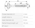 SPAX vrut 4x60/35 zápustná hlava PZ, W, 4C MH, částečný závit