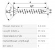 SPAX vrut 2,5x16mm zápustná hlava PZ W 4C MH