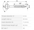 SPAX vrut 6x50/32mm zápustná hlava TXS,W,4C MH částečný závit