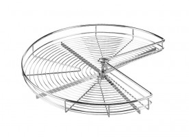 KES 260552 karusel 270° celodrátěné šedé police 800mm 3/4
