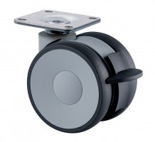 TENTE kolečko Linea 65mm s brzdou 70kg tmavě šedá