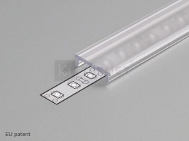 StrongLumio krycí lišta F k LED profilům 14 naklapávací průsvitná 2000mm