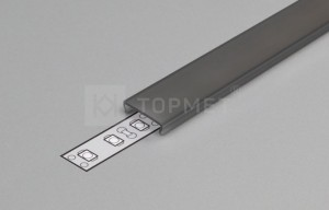 StrongLumio krycí lišta C k LED profilům naklapávací černá 1000mm