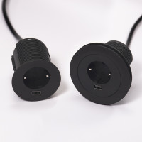 VersaTag elektrická zásuvka 1x 230V Schuko, 1x USB A, černá