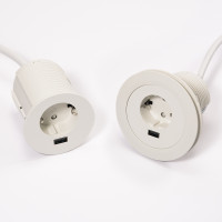 VersaTag elektrická zásuvka 1x 230V Schuko, 1x USB A, bílá