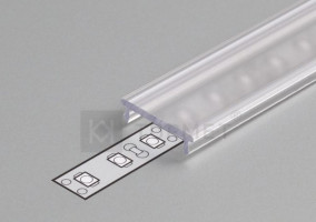StrongLumio krycí lišta F k LED profilům 14 naklapávací průsvitná 1000mm
