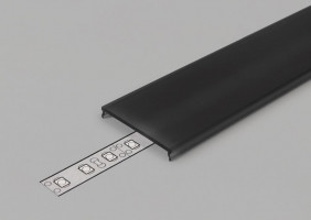 StrongLumio krycí lišta F k LED profilům 14 naklapávací černá 1000mm