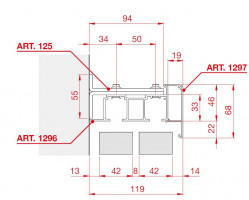 TERNO interiérové posuvné dveře 40-80kg, art. S.125 držák horního vedení