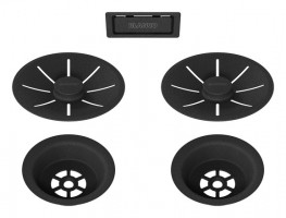 BLANCO 239979 Příslušenství odtoková sada s přepadem pro dvoudřez černá matná