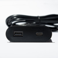 VersaPick, 1x USB A/C, ovál, černý mat