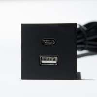 VersaPick, 1x USB A/C, čtverec, černý mat
