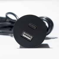 VersaPick, 1x USB A/C, kulatý, černý mat