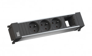 BACHMANN 916.0621 zásuvková jednotka 3x 230V Francouzská + 1 volný modul