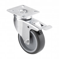 StrongCastors kolečko light duty 75/70 měkčený běhoun s brzdou