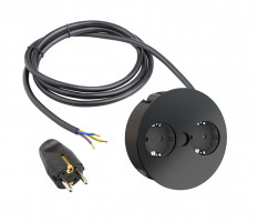 BACHMANN 931.150 elektrická zásuvka Twist, 2x 230V, Schuko, černá